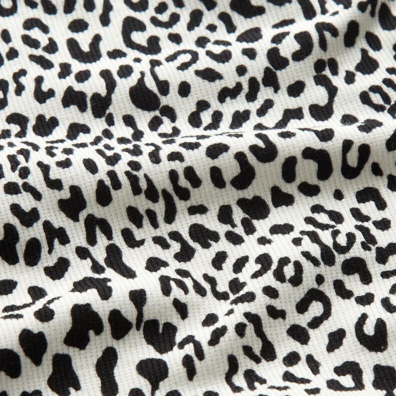 jersey a coste Motivo leopardato &ndash; bianco lana,  image number 2