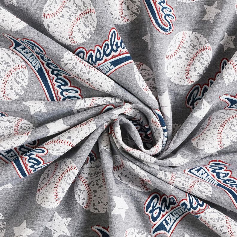 French terry, felpa estiva baseball – argento/bianco,  image number 3