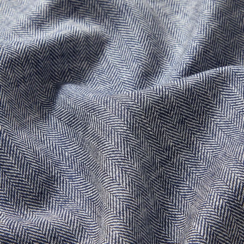 misto lino-cotone, spina di pesce – blu notte,  image number 2