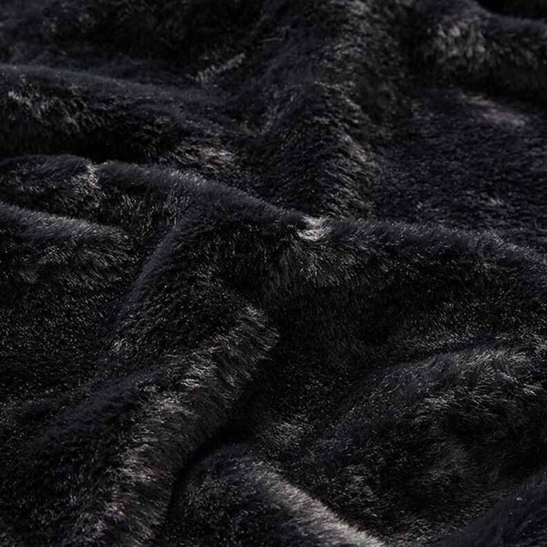 pelliccia sintetica tinta unita – nero,  image number 2