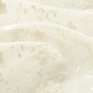 organza, rami e fiori ricamati – bianco lana, 
