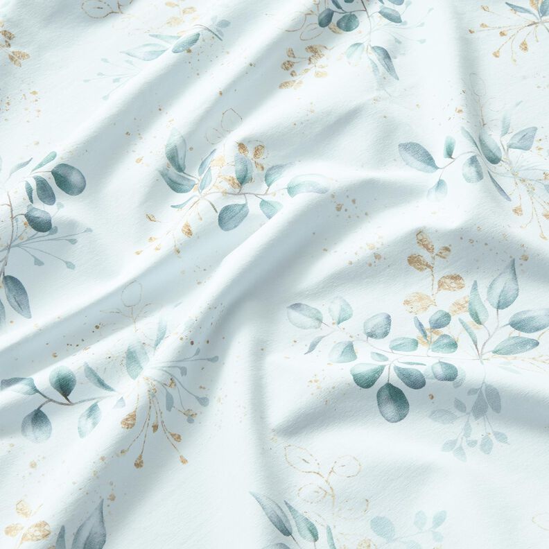 jersey di cotone Eucalipto | Glitzerpüppi – bianco/blu colomba,  image number 2