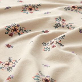 GOTS jersey di cotone Fiori sparsi | Poppy Fabrics – mandorla, 