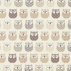 cotone cretonne gufo – crema/grigio, 