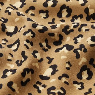 mussolina / tessuto doppio increspato Motivo leopardato – marrone chiaro, 