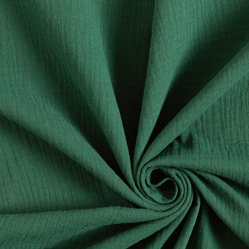 mussolina / tessuto doppio increspato – verde scuro,  image number 1