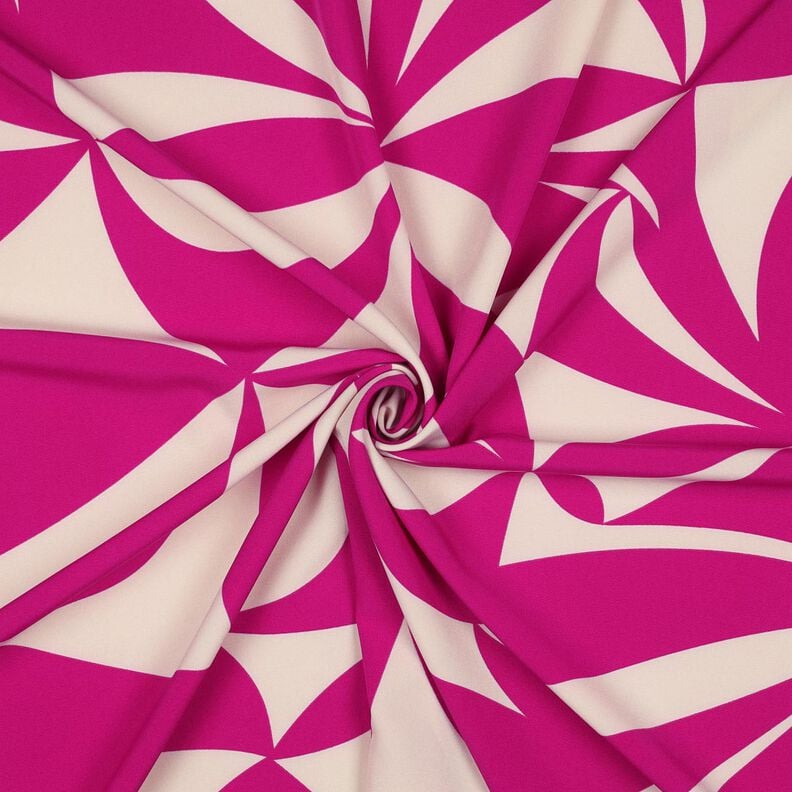 Tessuto elasticizzato per camicette con motivi geometrici | Poppy Fabrics – porpora/anacardo,  image number 3