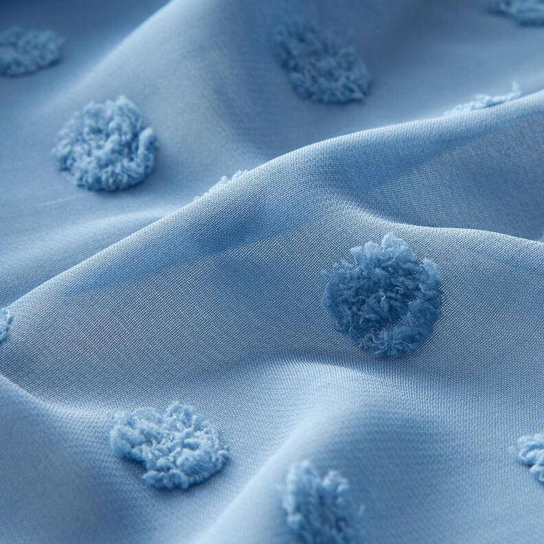 Chiffon dobby a pois grandi – blu brillante,  image number 2