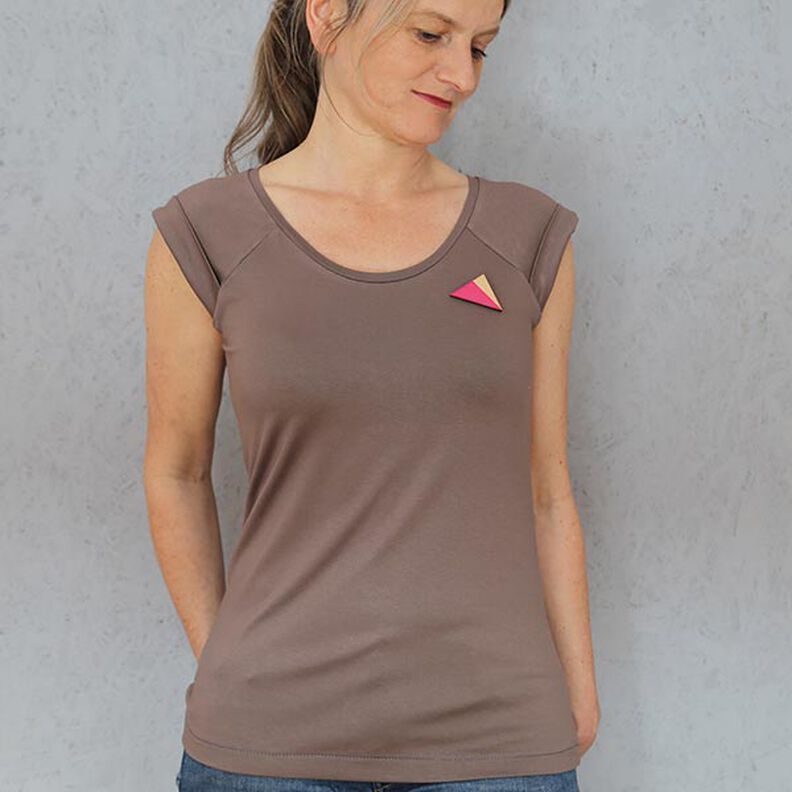 FRAU JOSY - canotta con cuciture tipo raglan e risvolti sulle spalle, Studio Schnittreif | XS - XL,  image number 3
