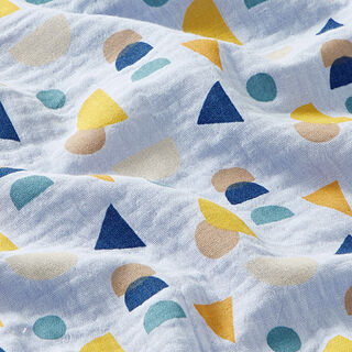 GOTS mussola Forme geometriche – azzurro baby, 