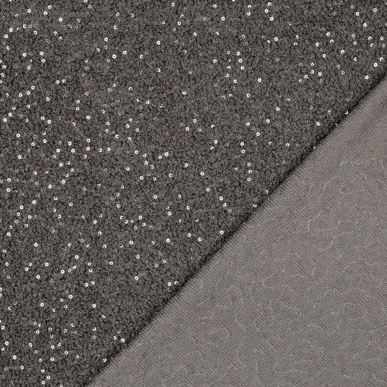 maglia bouclé paillettes tinta unita | Poppy Fabrics – grigio,  image number 5