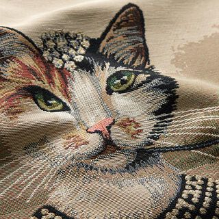 taglio di tessuto gobelin gatto elegante – beige scuro/nero, 