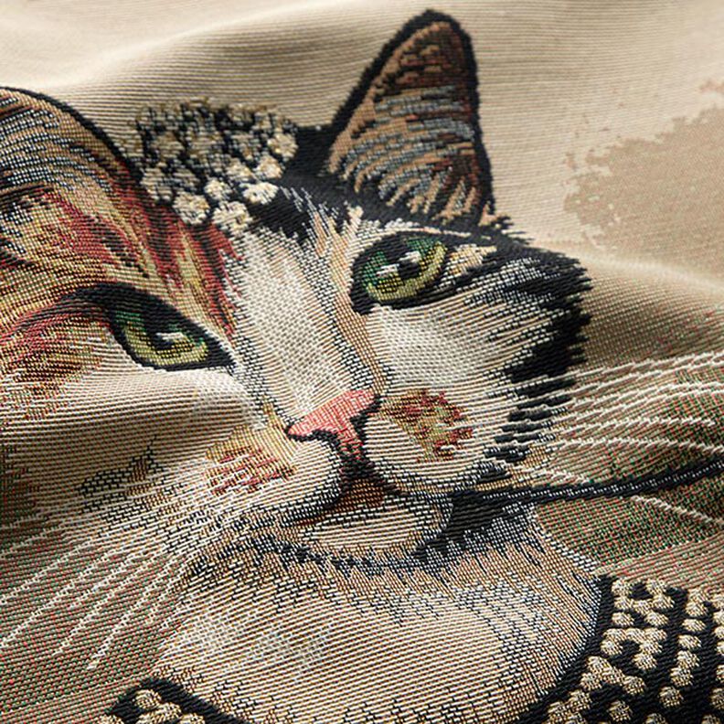 taglio di tessuto gobelin gatto elegante – beige scuro/nero,  image number 2