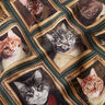 tessuto arredo mezzo panama Ritratti di gatti – verde scuro/oro,  thumbnail number 2