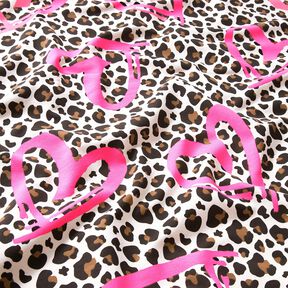 French terry, felpa estiva Cuori di leone e Neon – anacardo/fucsia neon, 