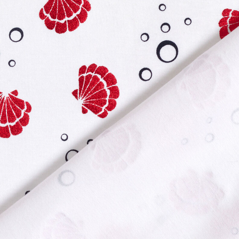 jersey di cotone Conchiglie Metallico – bianco/rosso,  image number 6