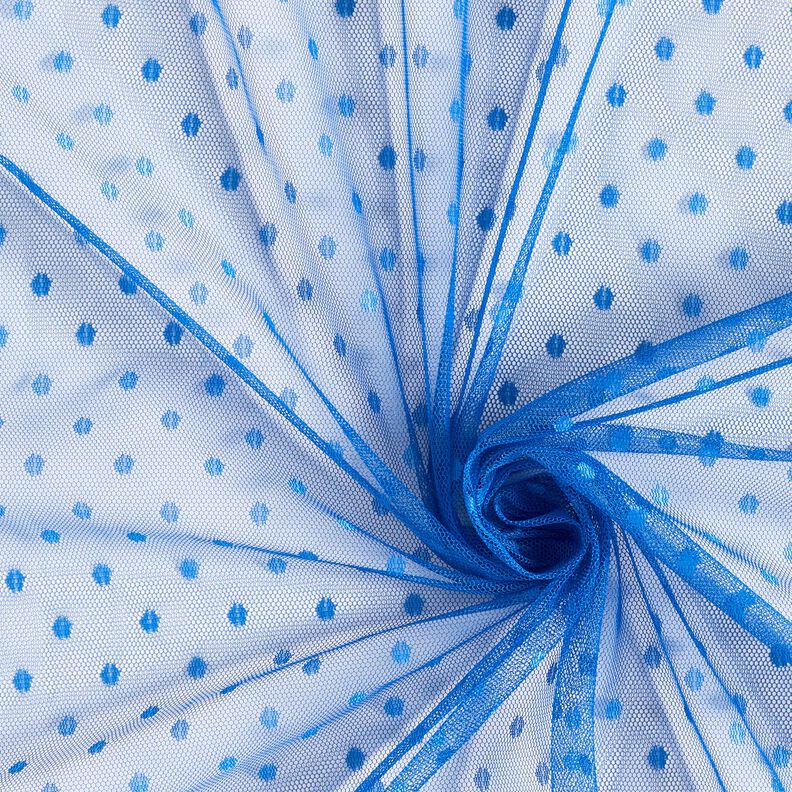 Tessuto a rete soft a pois – blu reale,  image number 4