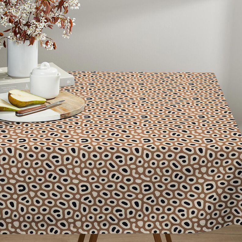 tessuto arredo mezzo panama Motivo leopardato astratto – marrone chiaro/anacardo,  image number 7