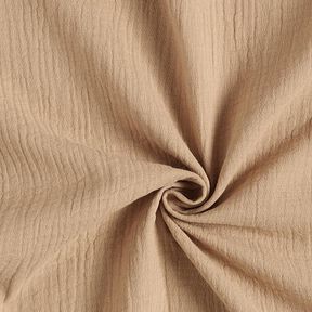 GOTS mussolina / tessuto doppio increspato | Tula – beige, 