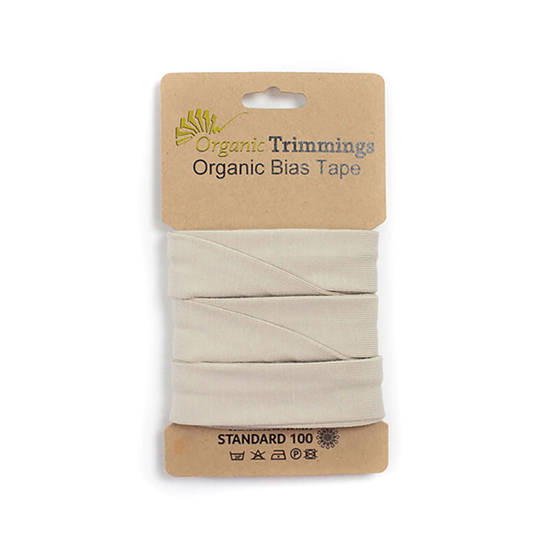 Nastro in sbieco jersey di cotone bio [3 m | 20 mm] – naturale,  image number 1