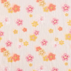mussolina / tessuto doppio increspato grandi fiori stampa digitale – rosé, 