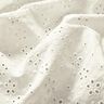 Batista di cotone ricami a giorno File di fiori – bianco lana,  thumbnail number 3