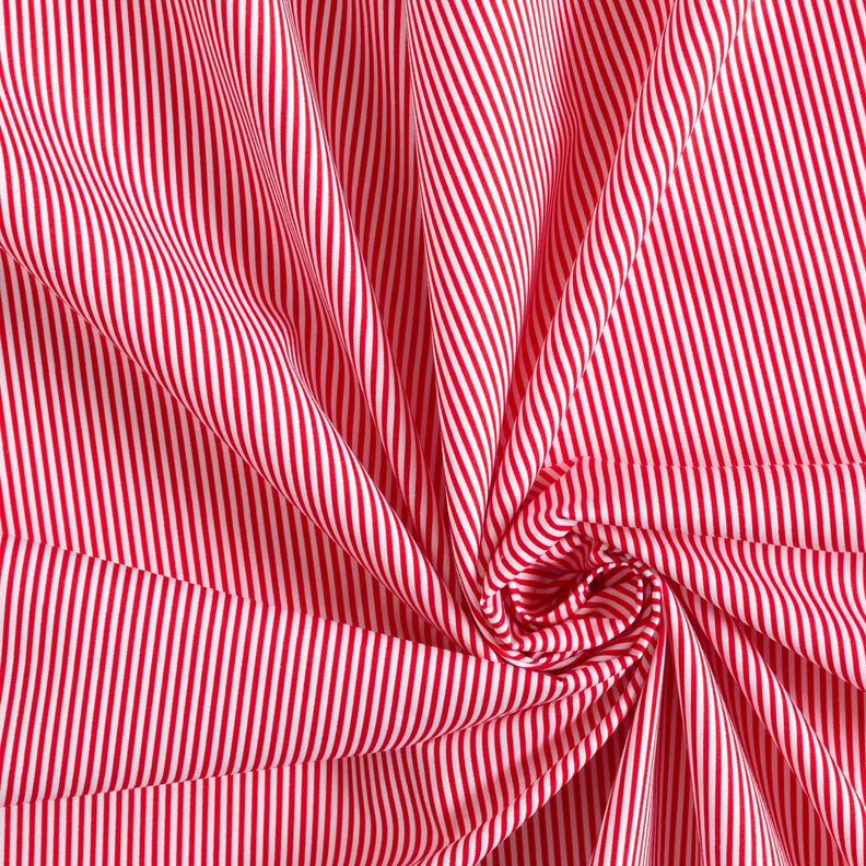popeline di cotone Mini righe – rosso/bianco,  image number 3