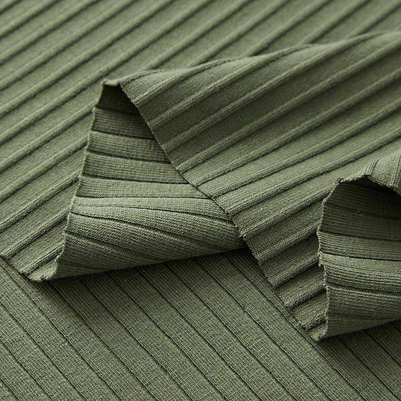 jersey a coste, tinta unita – verde oliva,  image number 4