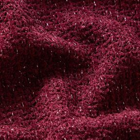 ciniglia maglia jacquard Glitter – rosso Bordeaux/argento effetto metallizzato, 
