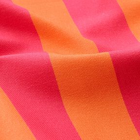tessuto arredo mezzo panama Rigato – rosa fucsia acceso/arancione, 