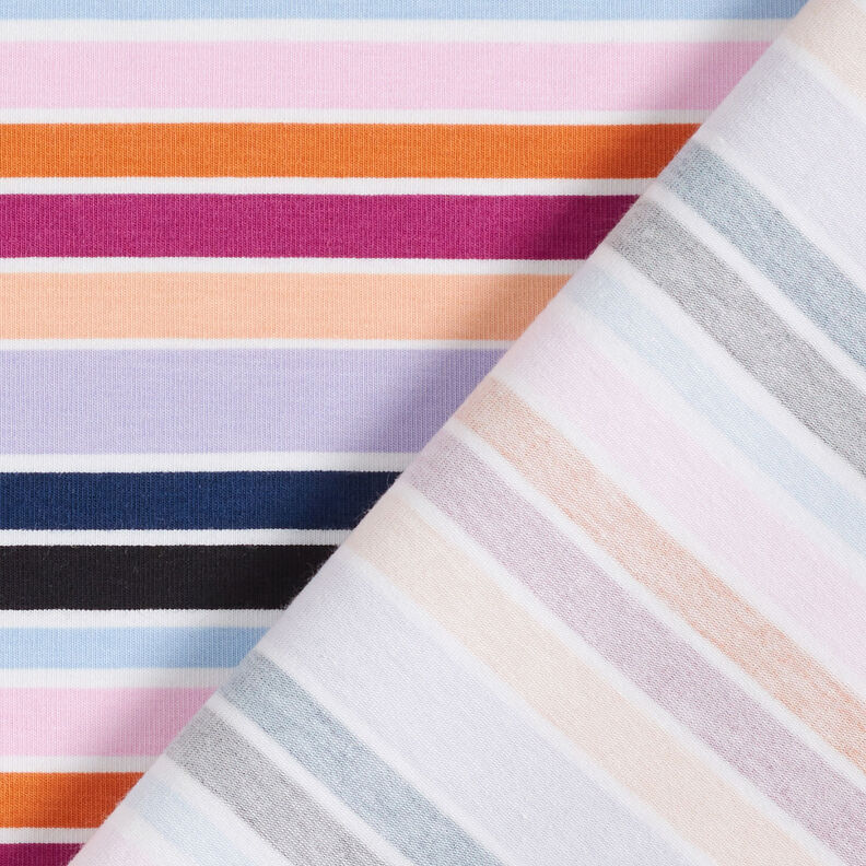 jersey di cotone Righe colorate | by Poppy uva/albicocca, image number 4