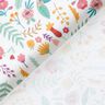 tessuto in cotone percallepiccoli fiori e foglie – rosa/giallo,  thumbnail number 4