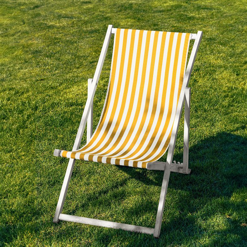 Outdoor Tessuto per sedia a sdraio Righe longitudinali 44 cm – giallo sole/bianco,  image number 4