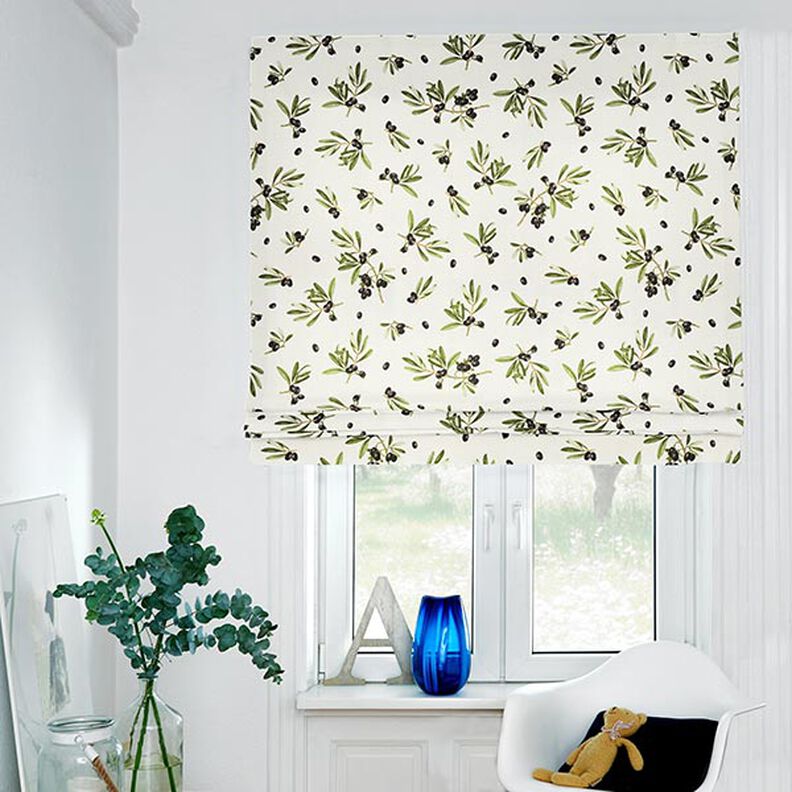 tessuto arredo mezzo panama olive – bianco lana/verde oliva scuro,  image number 5