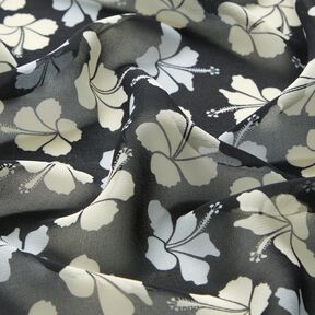Fiori di ibisco in chiffon – nero/bianco, 