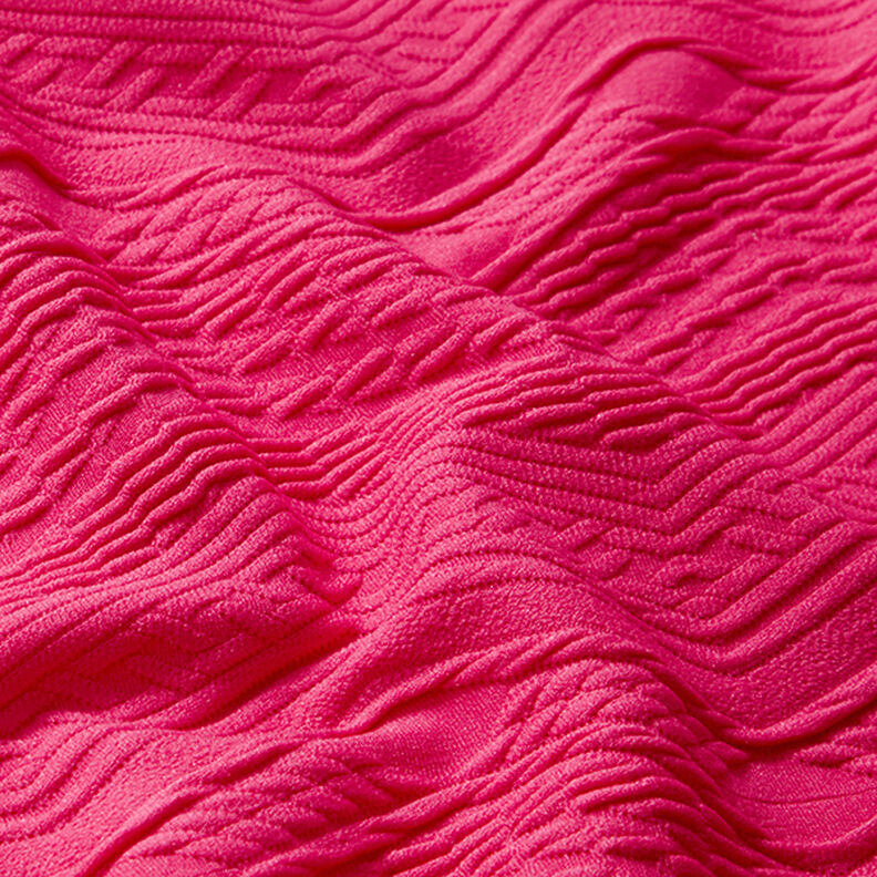 Jersey Jacquard a zig-zag – rosa fucsia acceso,  image number 2
