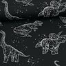jersey di cotone Contorni di dinosauri | Glitzerpüppi – nero/bianco,  thumbnail number 2