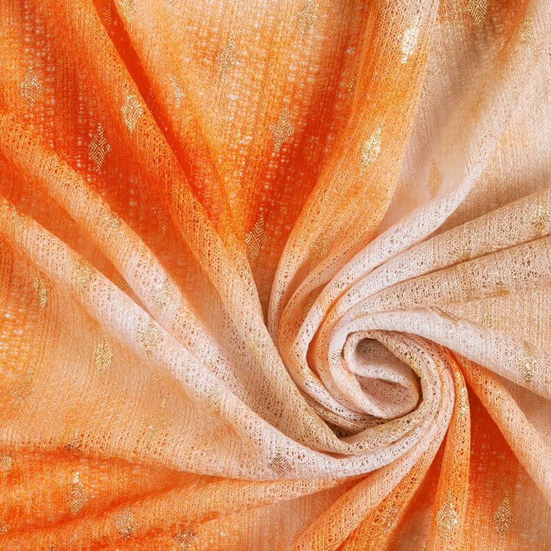 Batik di pizzo lavorato a maglia e rombi dorati – beige/arancio pesca,  image number 3