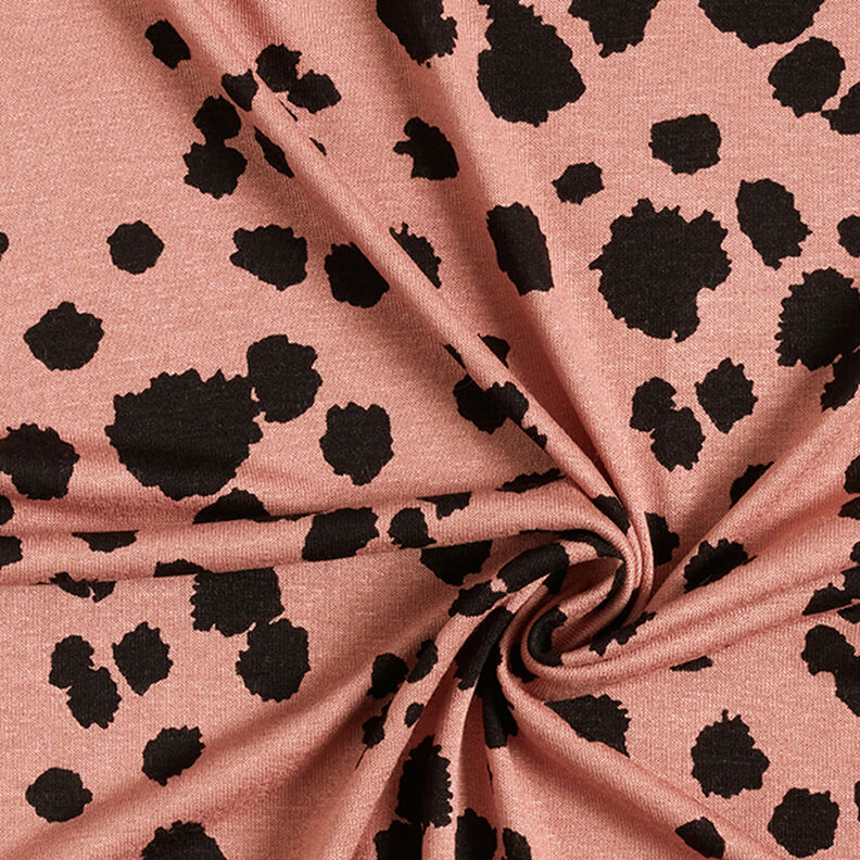 Tessuto jersey di viscosa con macchioline – rosa antico scuro,  image number 3
