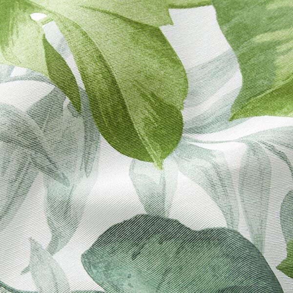 tessuto arredo tessuto canvas grandi foglie di monstera – bianco/verde erba, image number 2