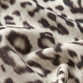 misto lino viscosa Stampa digitale leopardata – mandorla/nero, 