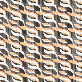 chiffon Onde e righe bruciate con Glitter &ndash; beige/bianco, 