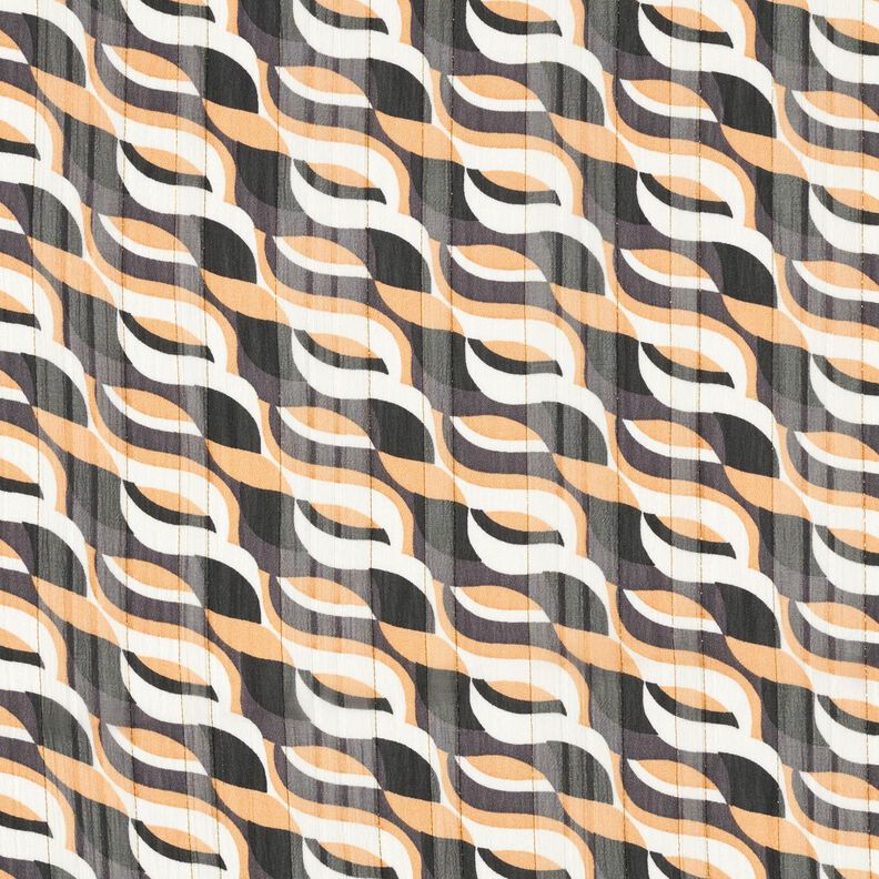 chiffon Onde e righe bruciate con Glitter &ndash; beige/bianco,  image number 1