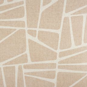 tessuto per tende a vetro misto lino Forme  – marrone castagna/naturale, 