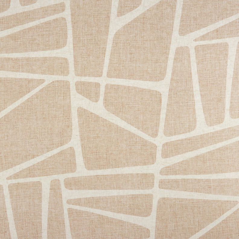 tessuto per tende a vetro misto lino Forme – marrone castagna/naturale, image number 1