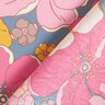 tessuto in cotone cretonne Grande trionfo di fiori – grigio blu/pink,  thumbnail number 4
