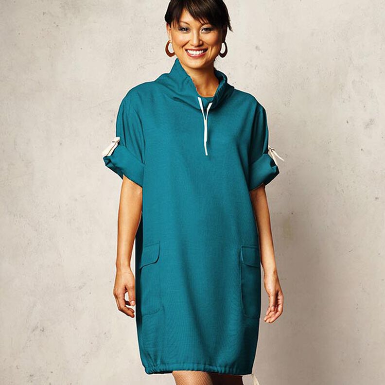 French terry leggero tinta unita – petrolio,  image number 9