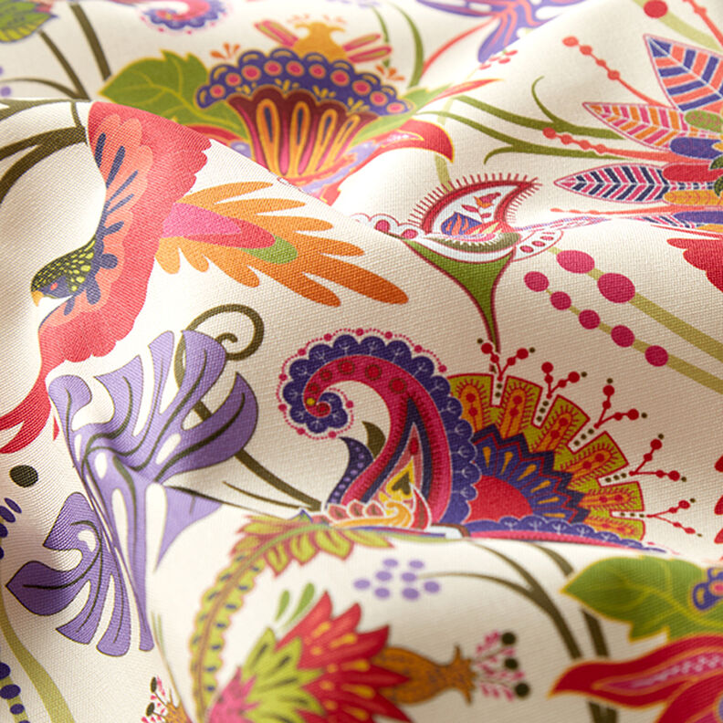 Tessuti da esterni canvas flora e fauna – rosso,  image number 2