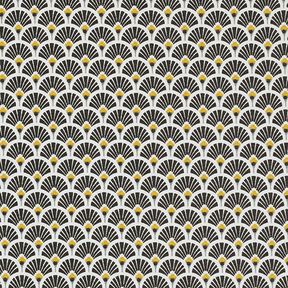 Cotone laminato Piccoli ventagli – nero, 