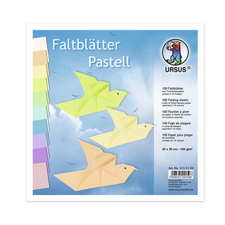 Fogli pieghevoli di carta colorata Pastello 20cm x20cm [130g/m²], 100 Fogli, 